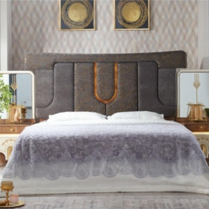 Bashak Italian bedroom set king size bed mirrored dresser lighted headboard wholesales prices