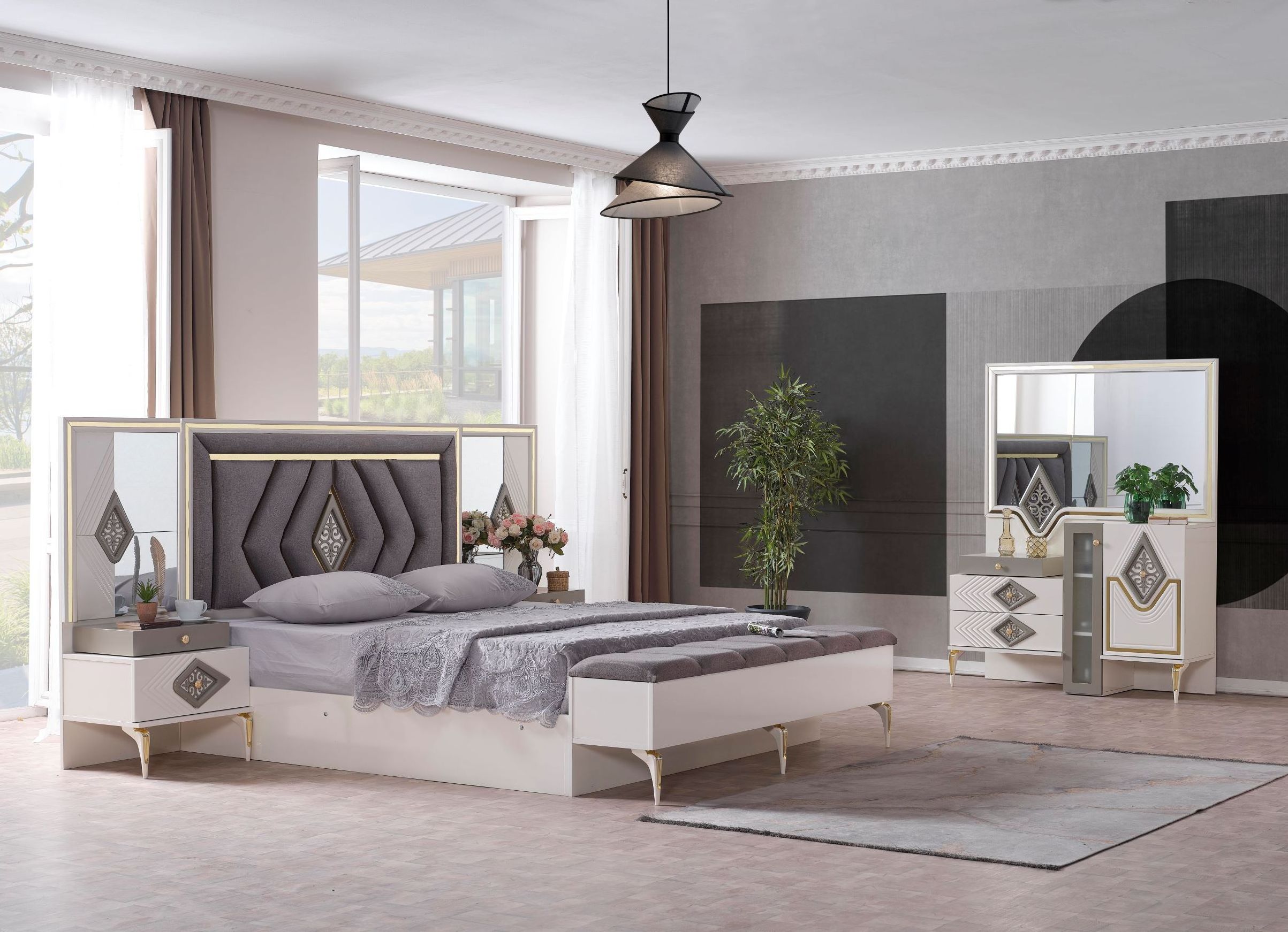 Buse Bedroom set King size bed - Hot sales -  Lighted Headboard  wholesale Offer Trend 2024 Turkish furniture