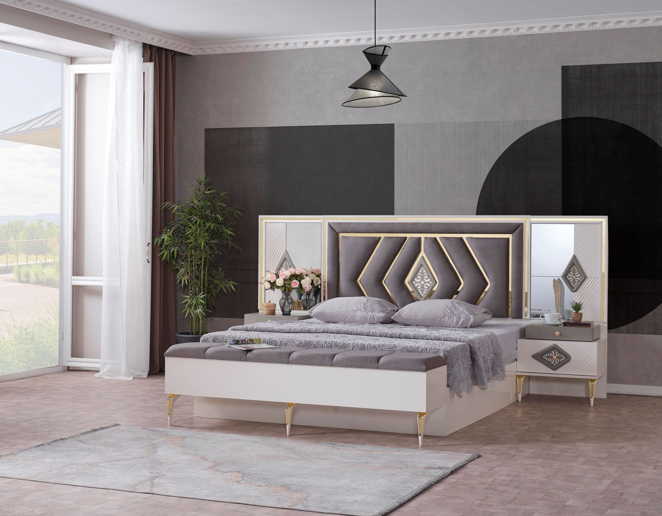 Buse Bedroom set King size bed - Hot sales -  Lighted Headboard  wholesale Offer Trend 2024 Turkish furniture