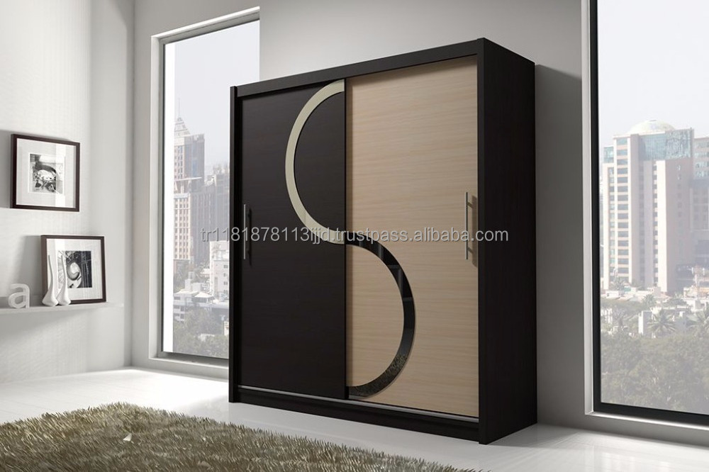 Wardrobe storage system 2 sliding doors top quality modern design factory prices hot sales Turkish furniture