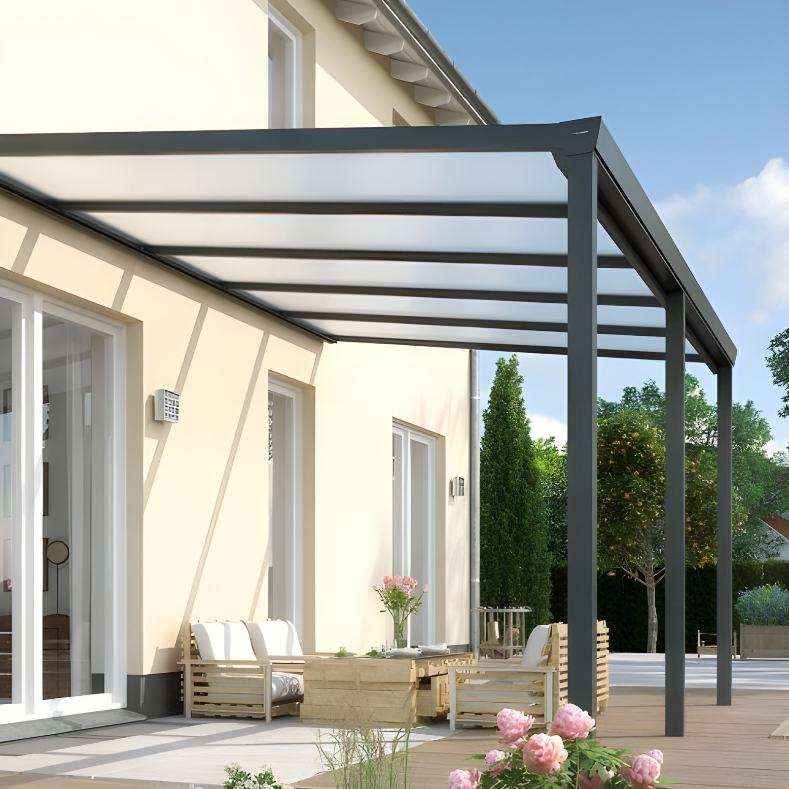 VERANDA GLASS ROOF ALUMINUM PANELS SYSTEM