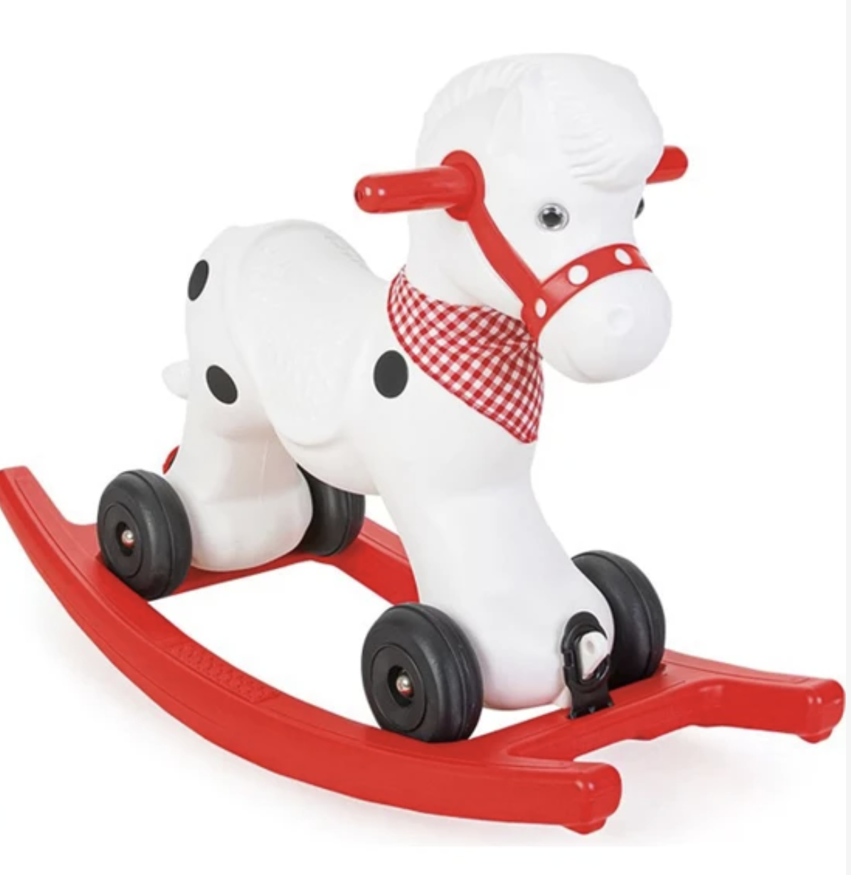 Rocking Horse White,  Baby Rocking Horse with Stirrups and Handle Duldul Horse Turkey Made