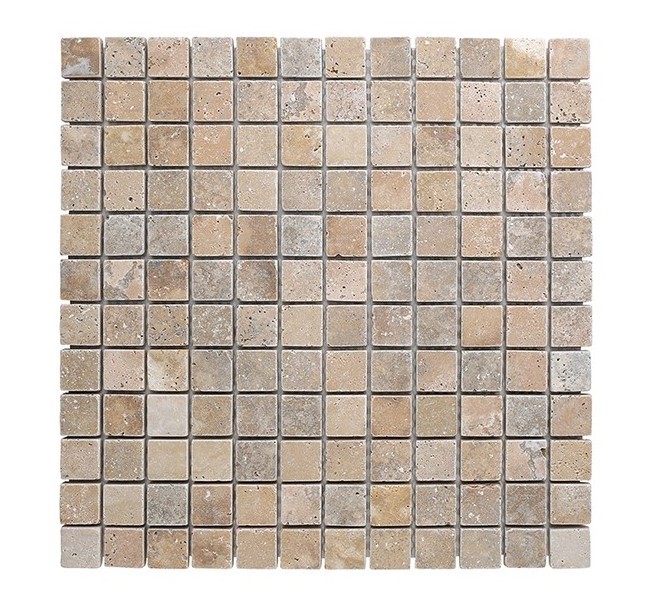 Quality Scabos Natural Stone - Split-Face Travertine Mosaic - Customizable Wall & Floor Tiles