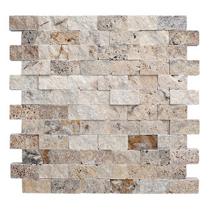 Quality Scabos Natural Stone - Split-Face Travertine Mosaic - Customizable Wall & Floor Tiles