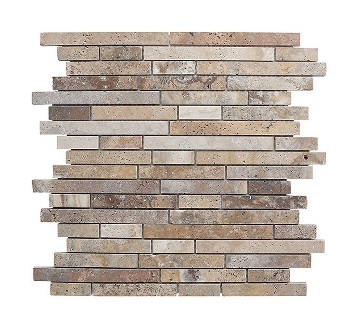 Quality Scabos Natural Stone - Split-Face Travertine Mosaic - Customizable Wall & Floor Tiles