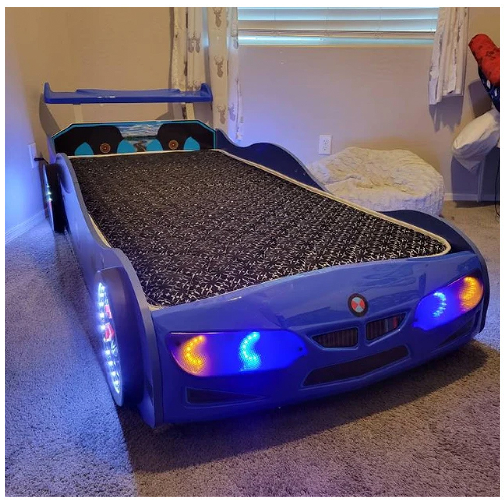 Car bed for kids boy with leds on wheels sounds and remote controller Lamborghini car bed kids car shaped bed