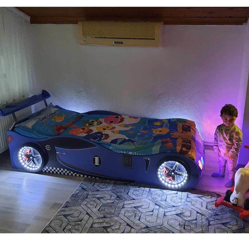 Car bed for kids boy with leds on wheels sounds and remote controller Lamborghini car bed kids car shaped bed