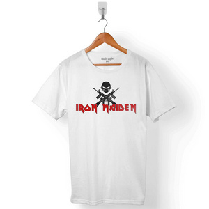 Iron Maiden Rock  Metal Guitar Music High Quality Custom Graphic Printed Men T shirt 100% Cotton Wholesale