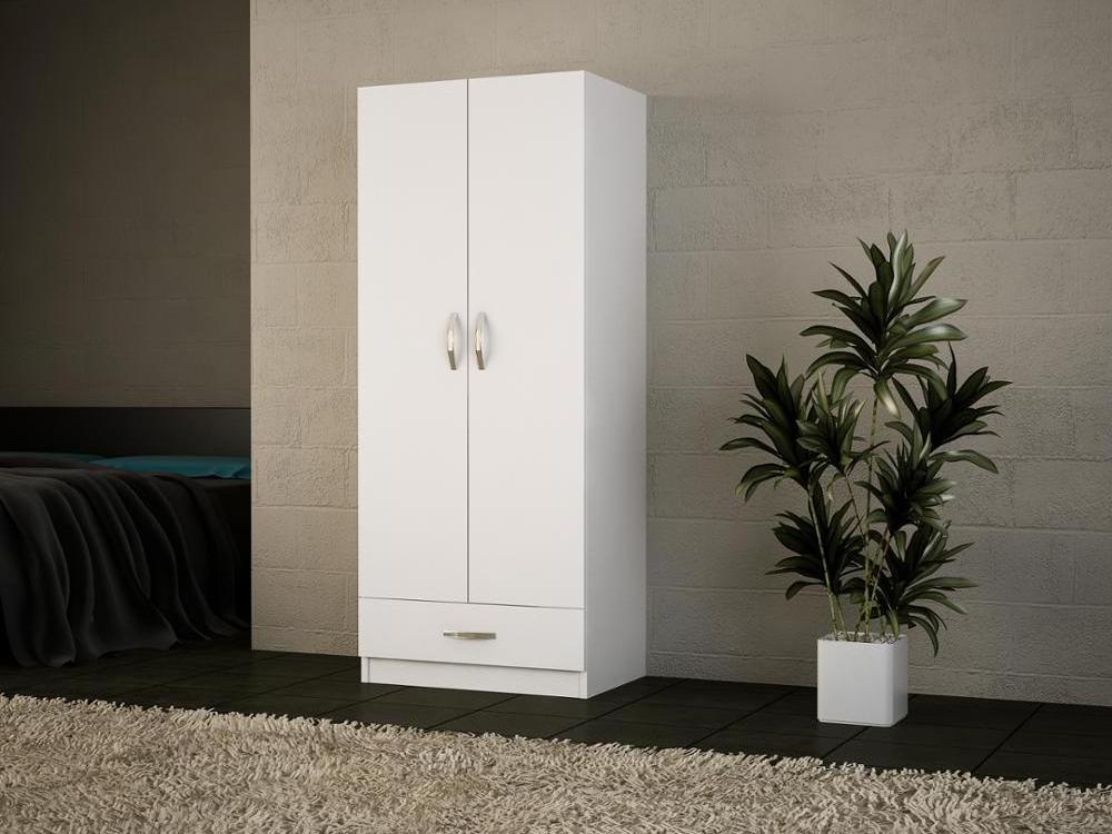 Available 1 Drawer White Lacquer 2 Door Wardrobe