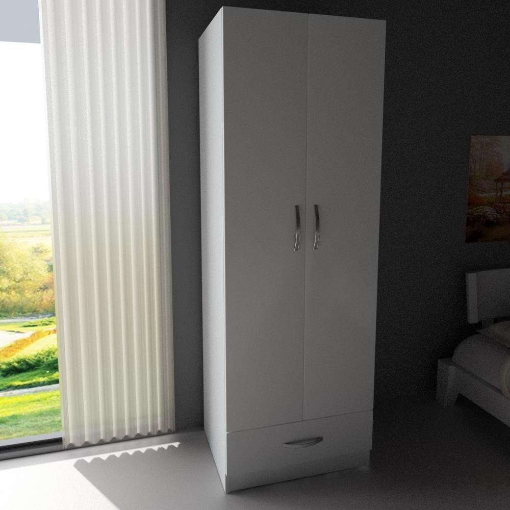 Available 1 Drawer White Lacquer 2 Door Wardrobe