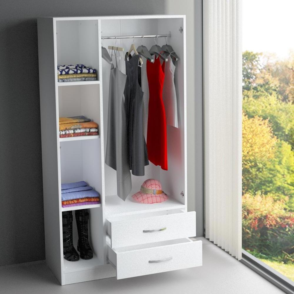 Available 2 Drawer White Lacquer 3 Door Wardrobe