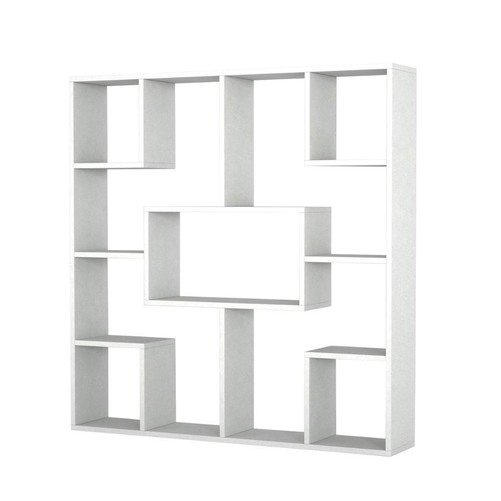 Optimist Book Shelf Wooden White Color 4 Tier Modern Bookcase