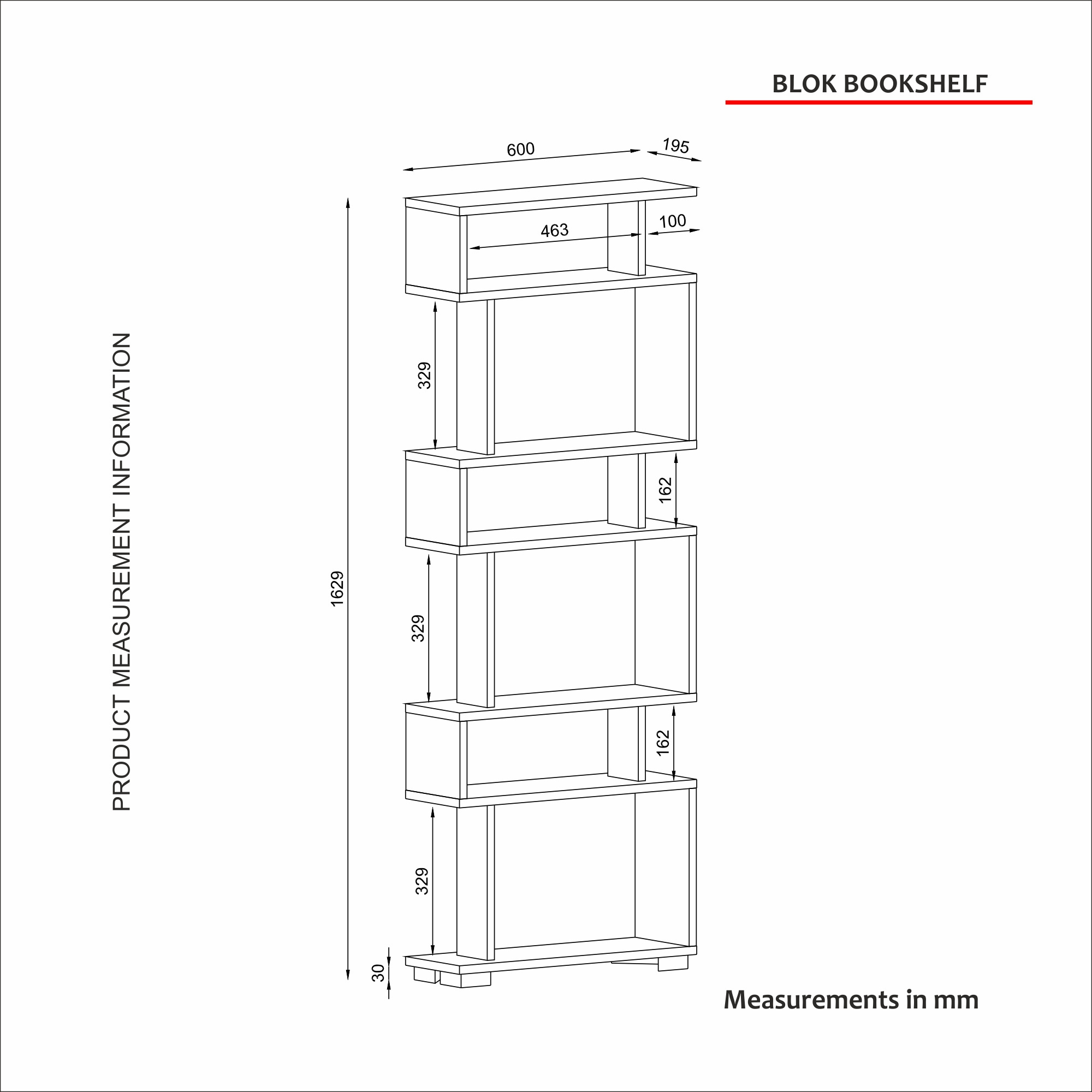 Block Book Shelf Wooden White Walnut Walnut Bookcase 6 Tier Modern Design Living Room Furniture