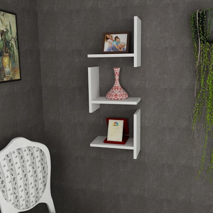 Demand Wooden Modern Deep Wall Shelf White