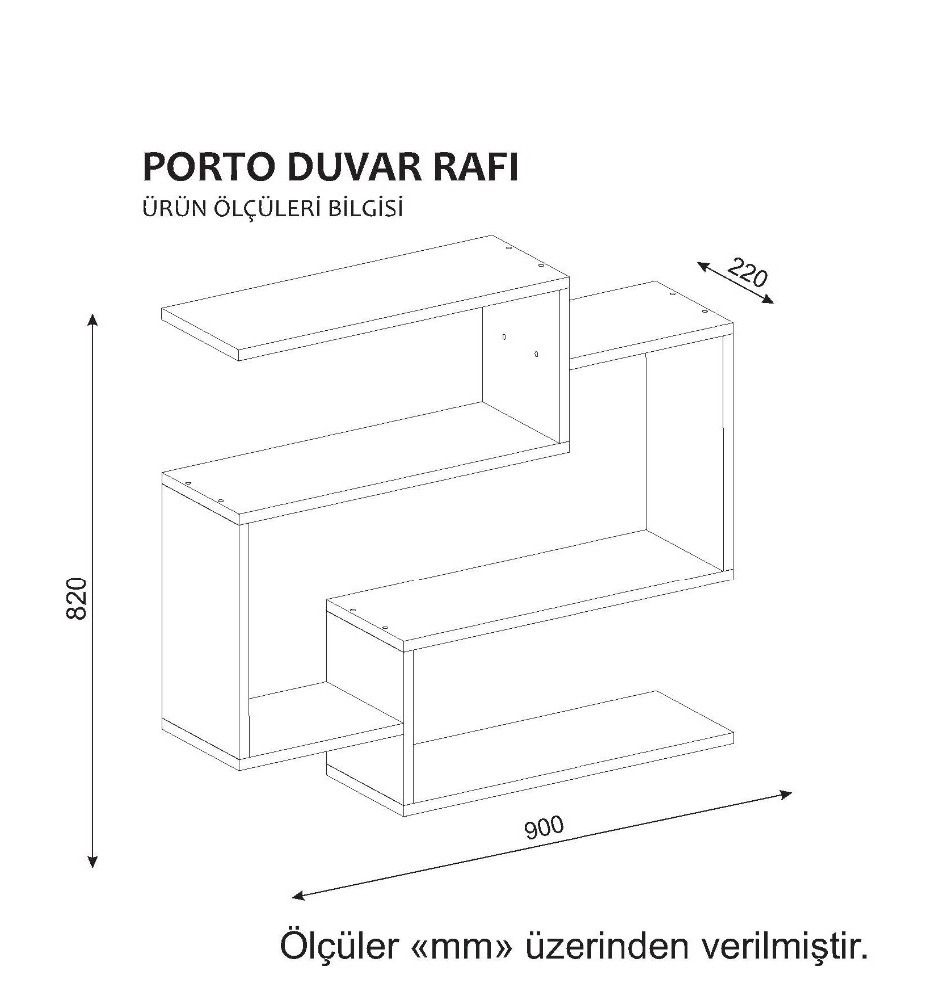 Porto Wooden Deep Mini Wall Shelf White