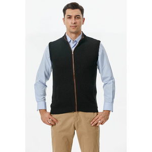 Men's Stand Up Collar Zippered Knitwear Vest