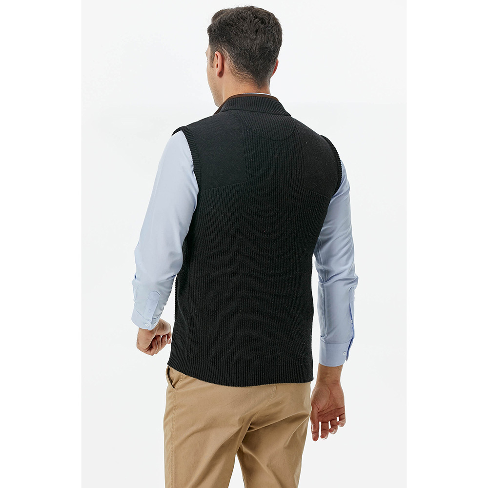 Men's Stand Up Collar Zippered Knitwear Vest