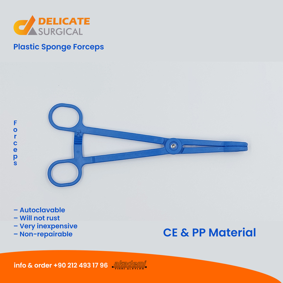 Health Medical Sterile Sponge Holder Forceps Plastic Surgical Disposable Plastic Sponge Holder Hemostatic Forceps