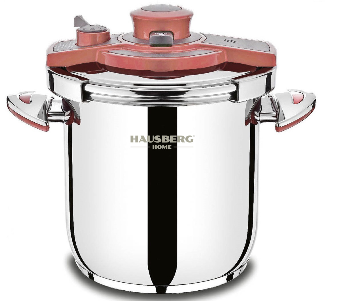 Hausberg / High Quality STEEL PRESSURE COOKER WITH CLIP ON LID / High quality stainless steel 304 / Smart Clip Cap