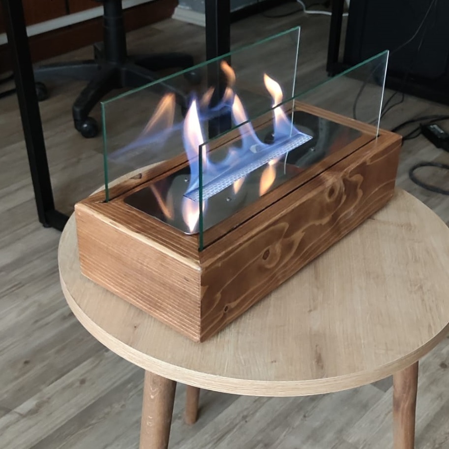 Table Fire Pit BioEthanol Fireplace Glass Insert Portable Small Big Mini Tabletop Fireplace Desktop Bio Fuel Burner Oil Lamp