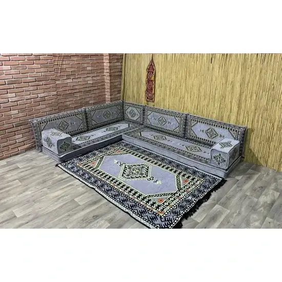 Oriental Floor Seating Ethnic Sofa Ottoman Arabic Majlis Sofa  Jalsa Set Floor Seating Afghan Toshak Majlis Oriental Corner Sofa