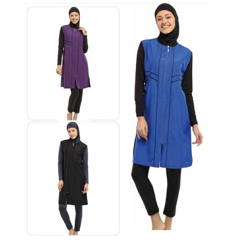 Burkini Muslim Swimwear Islamic Swimming Suit For Women Hijab Modest Swimwear For Girls Muslim Swimming Dress Beachwear Swimsuit