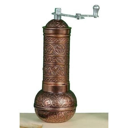 Wholesale Authentic Pepper Mill Turkish Coffee Grinders Salt and Pepper Mill Round Copper Metal Authentic Spice Grain Grinder