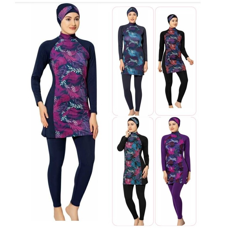 Burkini Muslim Swimwear Islamic Swimming Suit For Women Hijab Modest Swimwear For Girls Muslim Swimming Dress Beachwear Swimsuit