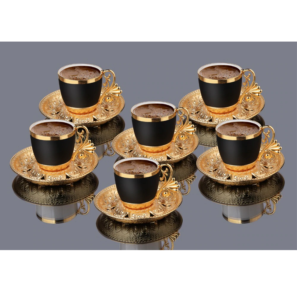 Turkish Coffee Cups Sets of 6 Ottoman Anatolian Greek Arabic Tea Set Copper Espresso Mugs Wholesale Islamic Gift Sets Amazon FBA