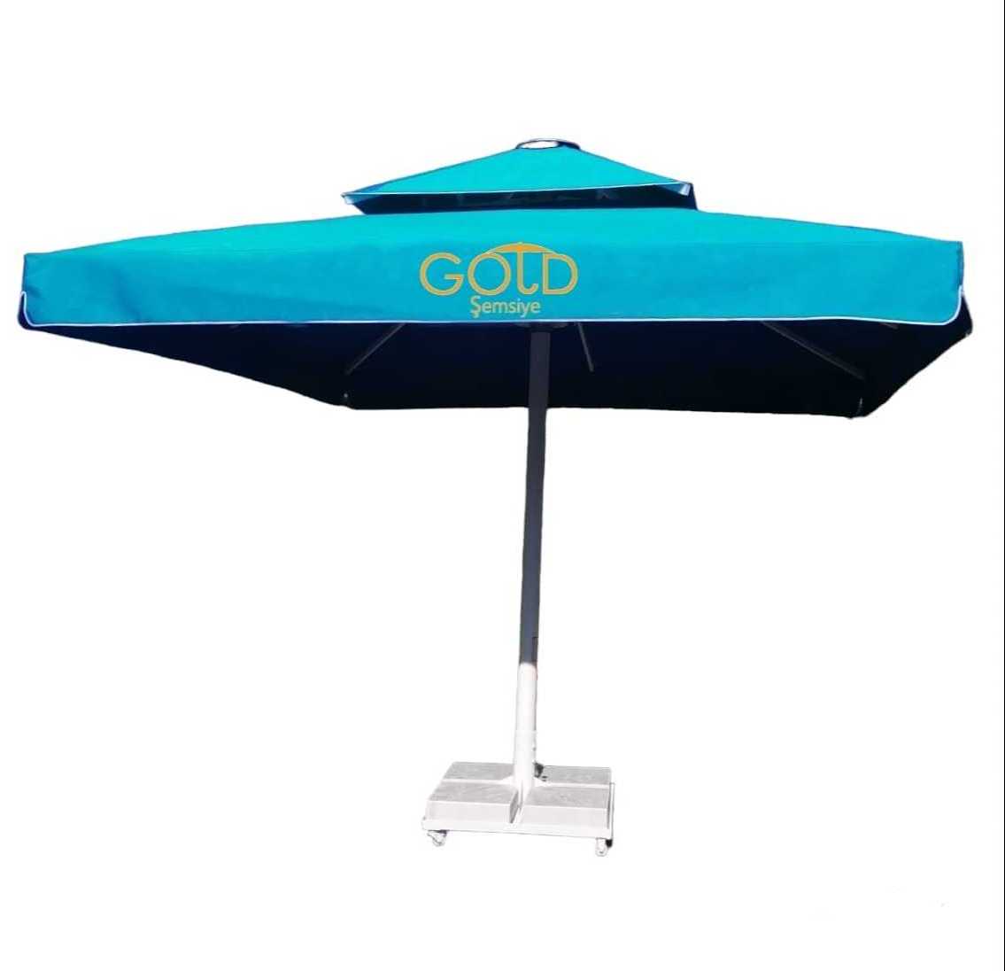 Large Cafe Parasol Scallop Canopy Beach Red Outdoor Garden Umbrella