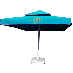 Large Cafe Parasol Scallop Canopy Beach Red Outdoor Garden Umbrella