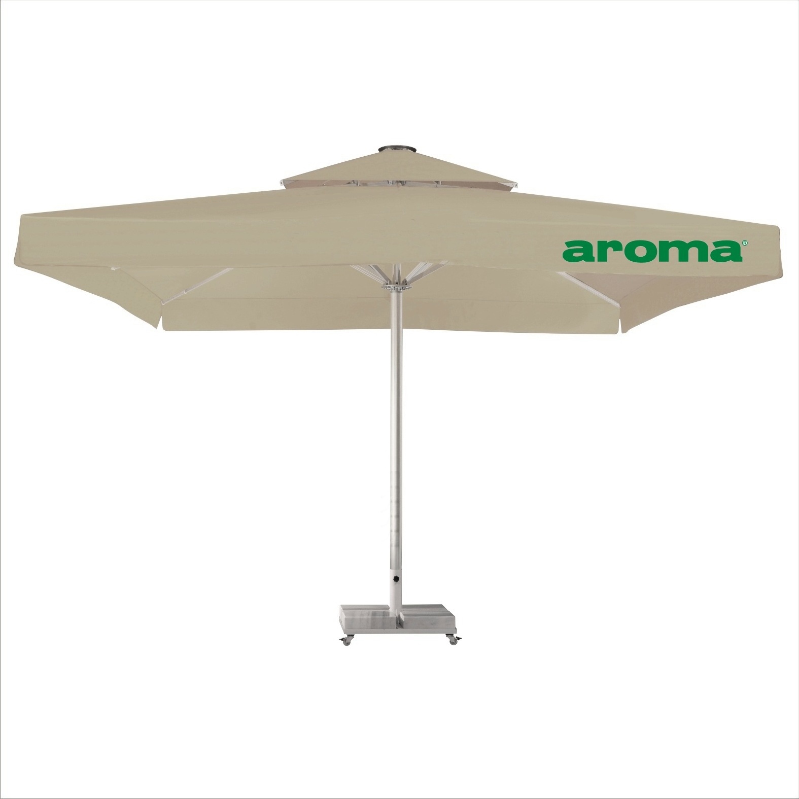 Outdoor Deluxe premium furniture big square LED light red patio umbrella parasol garden  LED light umbrella