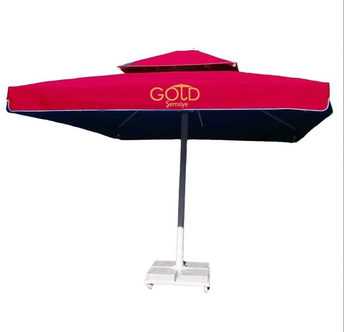 5*5m Outdoor Square Aluminum Center Pole Parasol Custom Print Market Patio Umbrellas