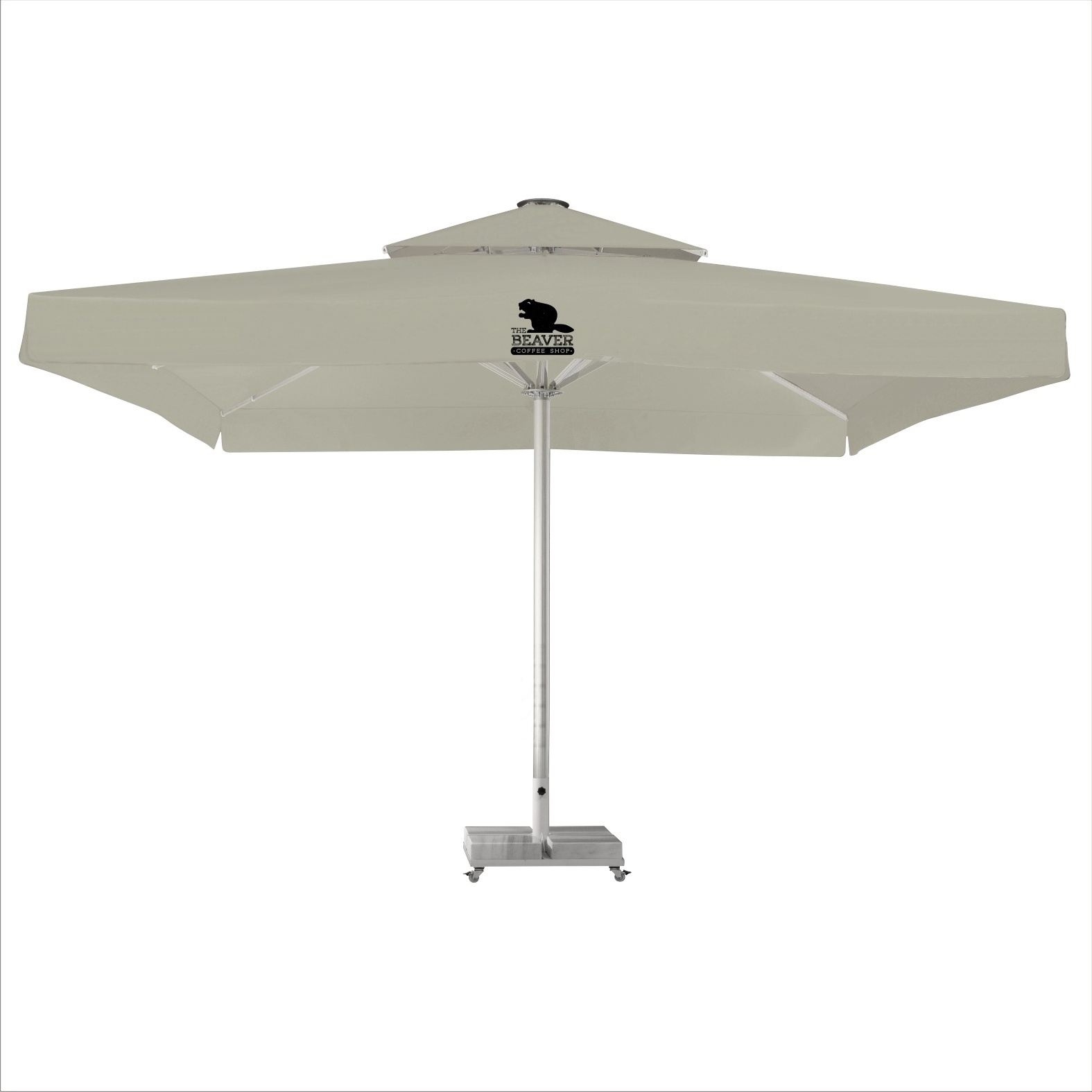 Sun shade cafe outdoor umbrella 500x500 cm restaurant for exterior waterproof crank lift led lights