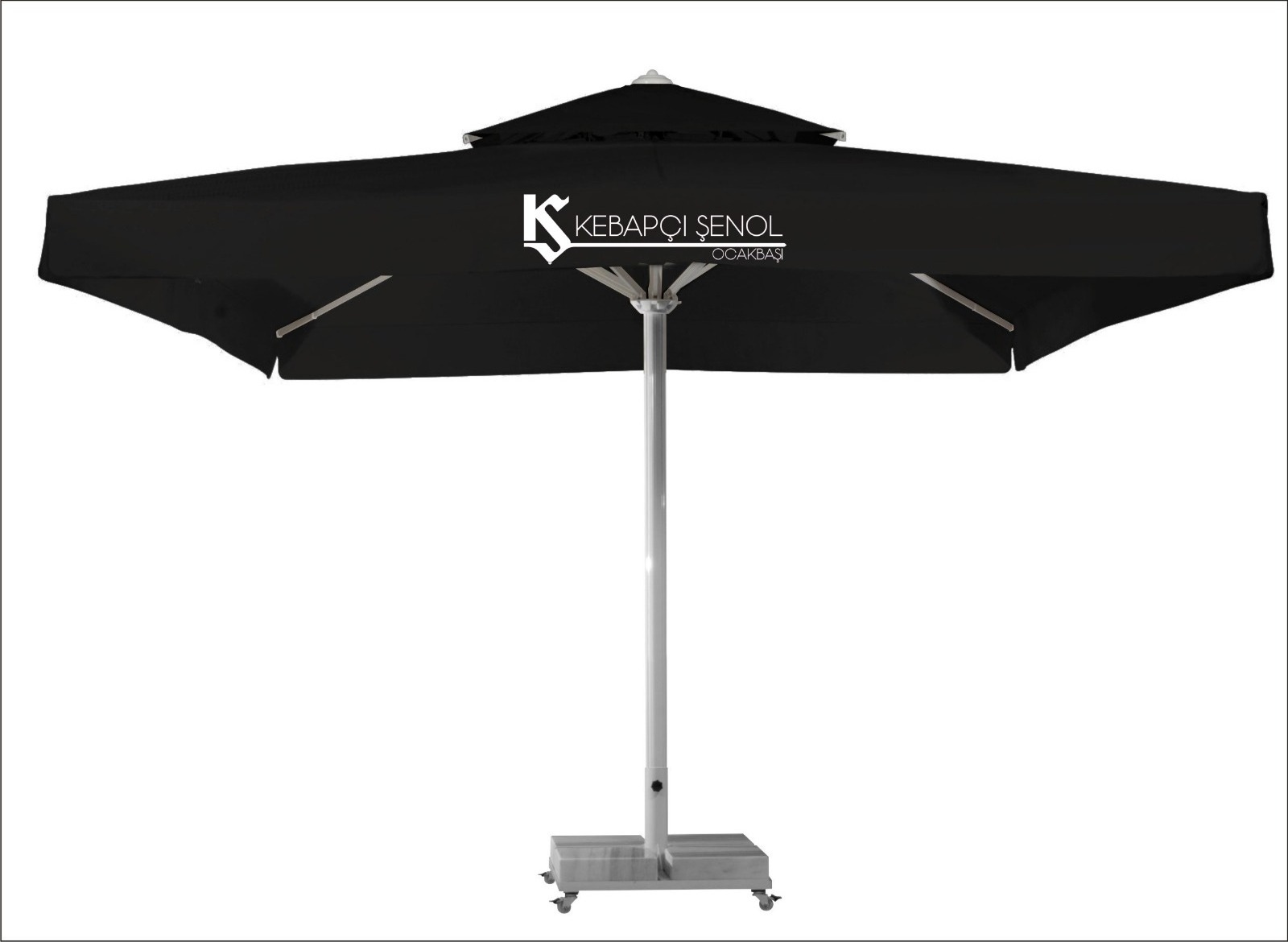 Sun shade cafe outdoor umbrella 500x500 cm restaurant for exterior waterproof crank lift led lights