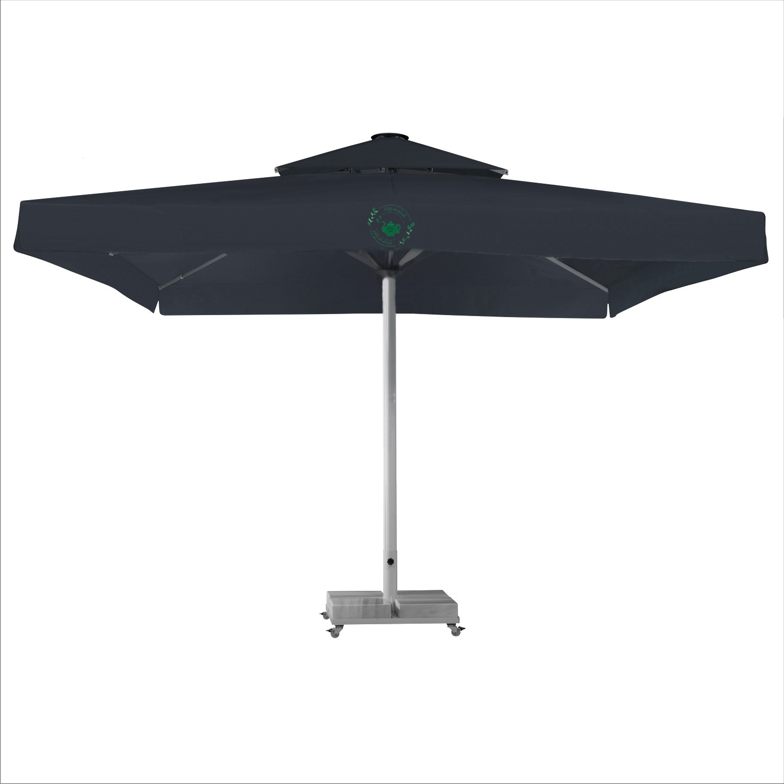 Commercial Restaurant Parasols Crank Lift Aluminum Pool Garden Umbrella Coffee Wall Mounted 300x300 cm