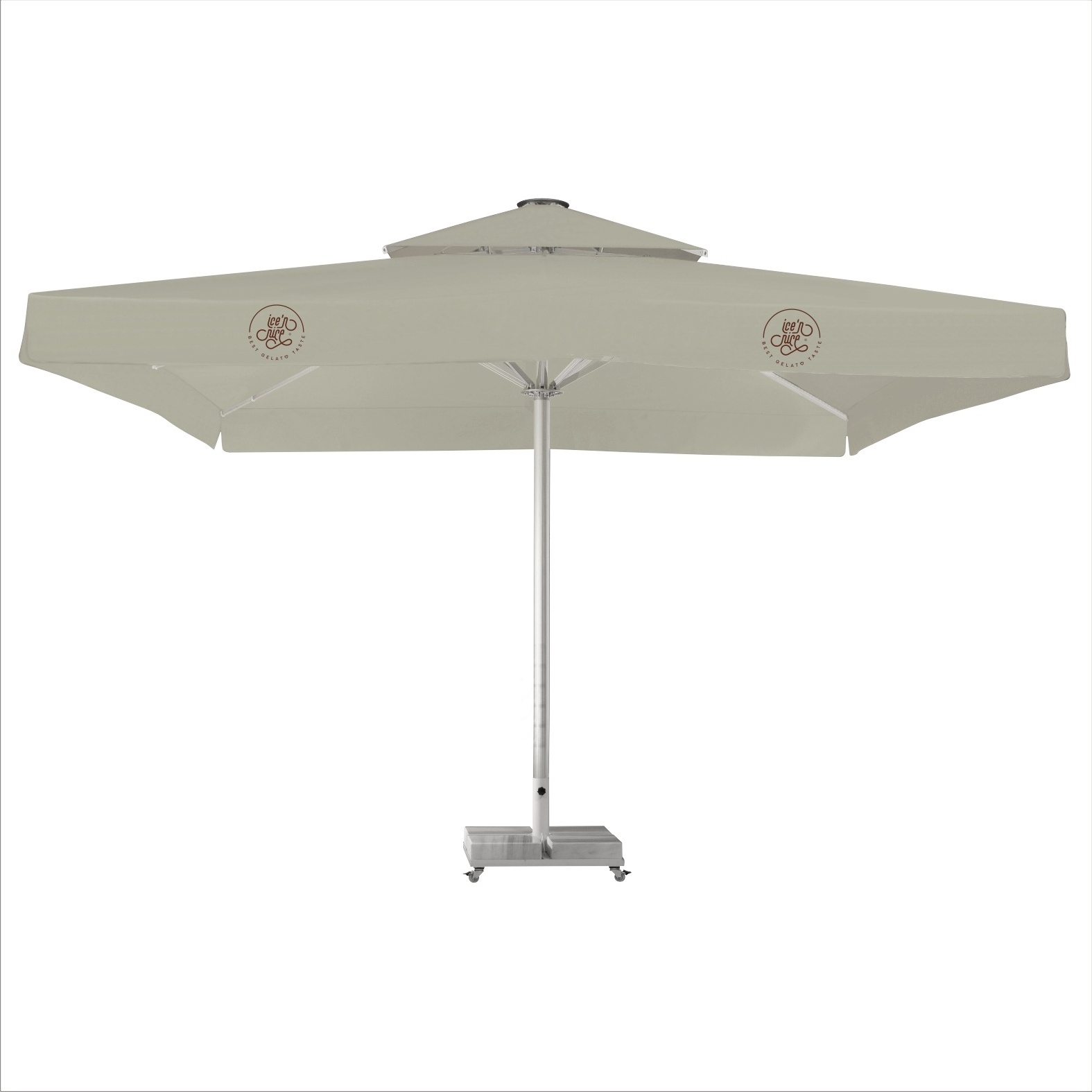 Commercial Restaurant Parasols Crank Lift Aluminum Pool Garden Umbrella Coffee Wall Mounted 300x300 cm