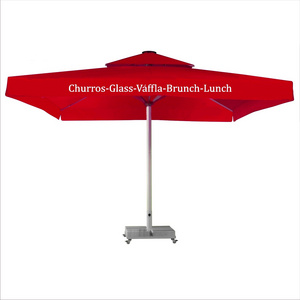 Outdoor Beach Umbrella Parasol Garden With Custom Logo Printing Stand Led Sunlight Table Big Holder Large Patio Umbrella