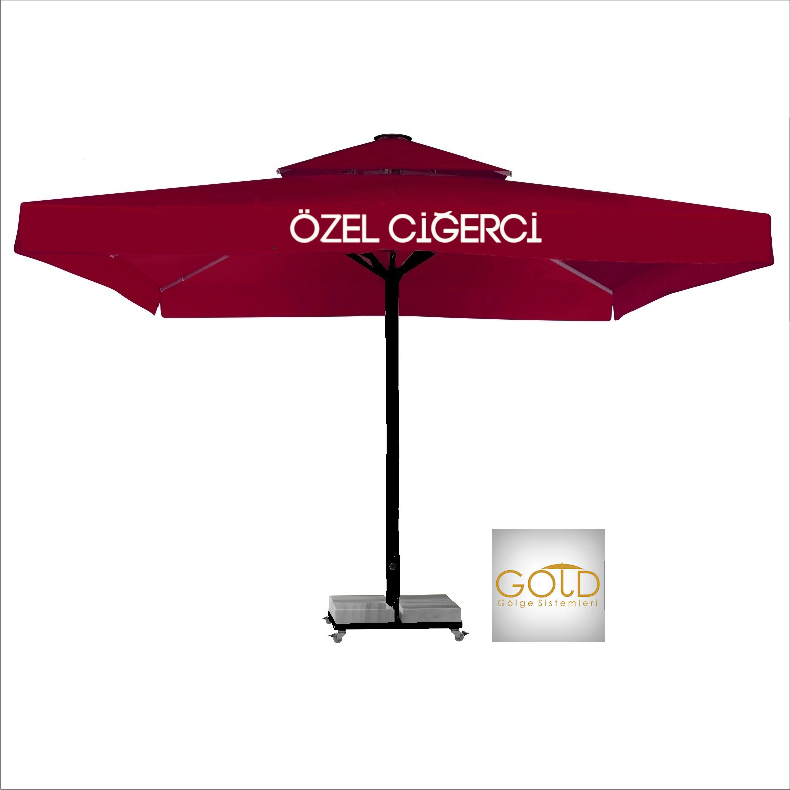 6x6 - 5x5 - 4x4 - 3x3 Meter Sizes Luxury Umbrella for Outdoor  Crank Lift Aluminium Umbrella