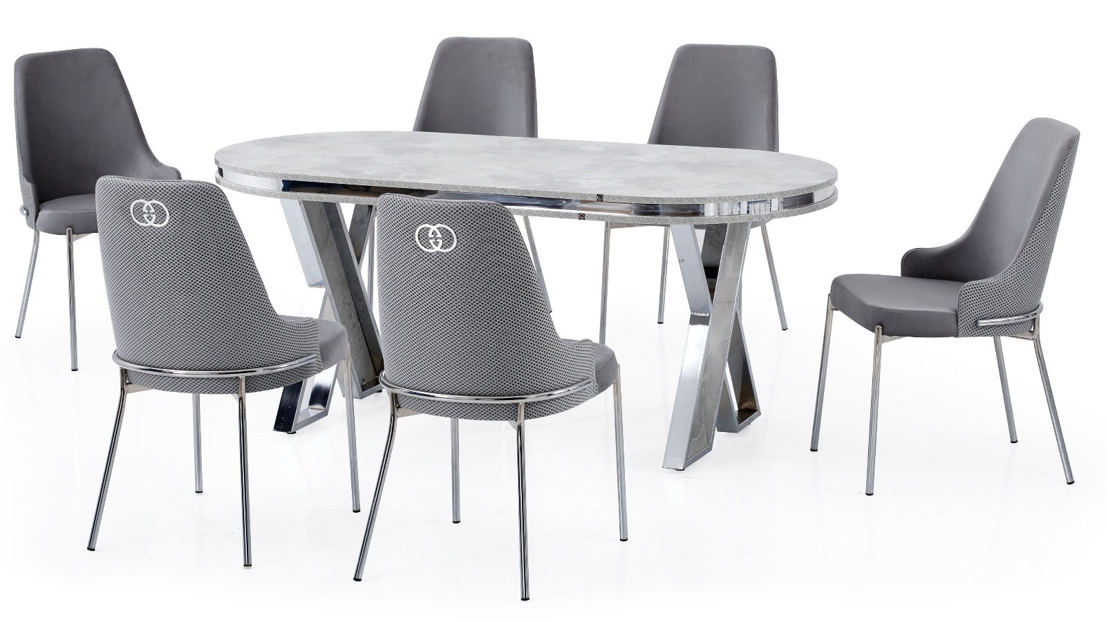 THE NEWEST MODELS DESIGNED FOR THE DINING ROOM 1 TABLE AND 6 CHAIRS ADD A DIFFERENCE TO THE SIZE WITH ITS VERY ELEGANT LOOK