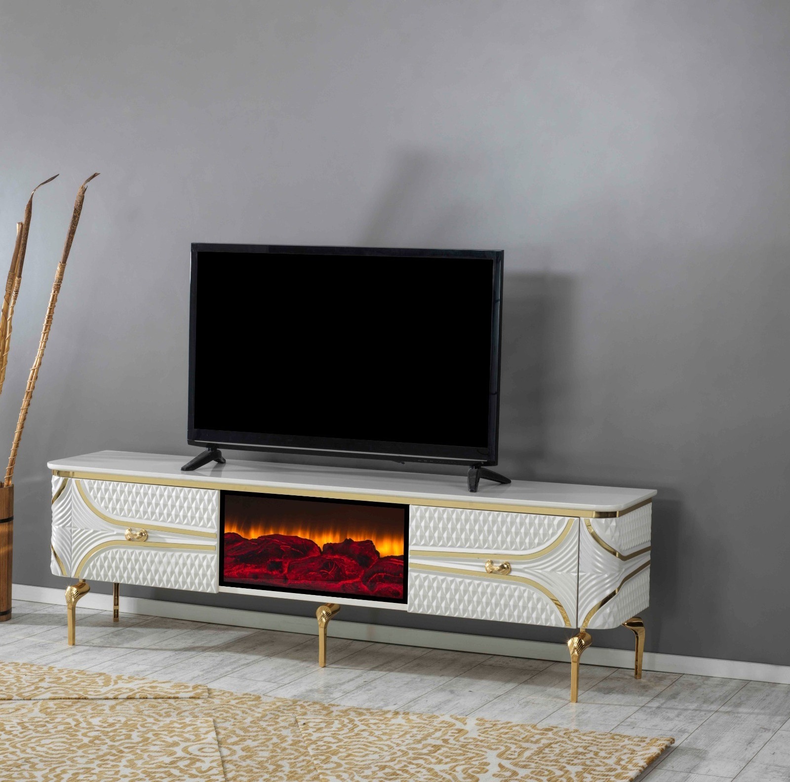 European Style TV Stand Versatile Home Office or Hotel Furniture for Living Room Dining Bedroom and Home Office