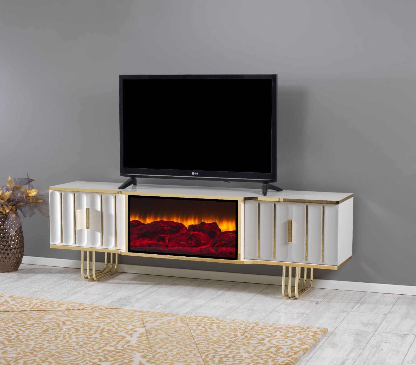 European Style TV Stand Versatile Home Office or Hotel Furniture for Living Room Dining Bedroom and Home Office