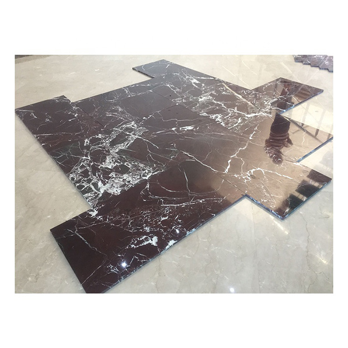 Red marble rosso levanto turkish polished veneer panels super thin marble tiles wholesale supplier