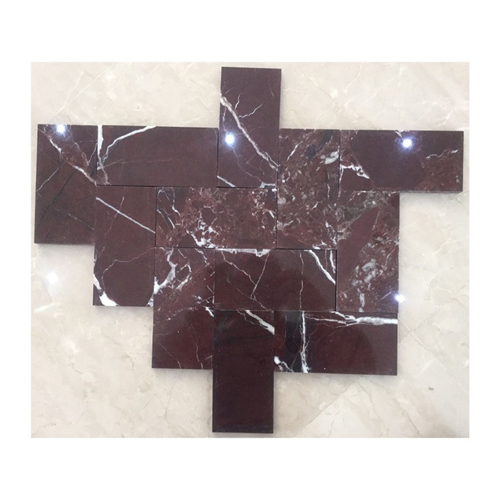 Red marble rosso levanto turkish polished veneer panels super thin marble tiles wholesale supplier