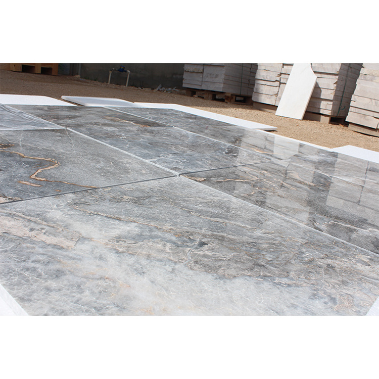 Gold Vein Gray Marble Grey Marble Tile Flooring Cheap Turkish Polished White Onyx Price