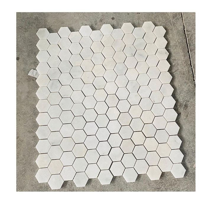 Natural Marble White Calacatta mosaic tiles wall art Herringbone marble mosaic tile pieces Turkey Supplier