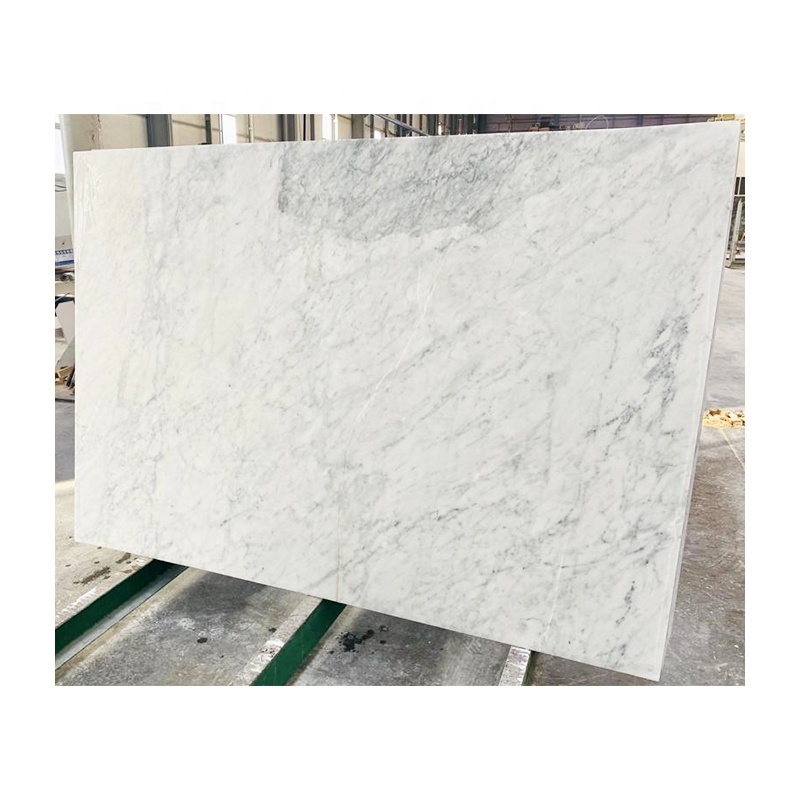 Fiumo Bianco Italian White Carrara Statuario Polished Marble Slabs 2cm Thickness