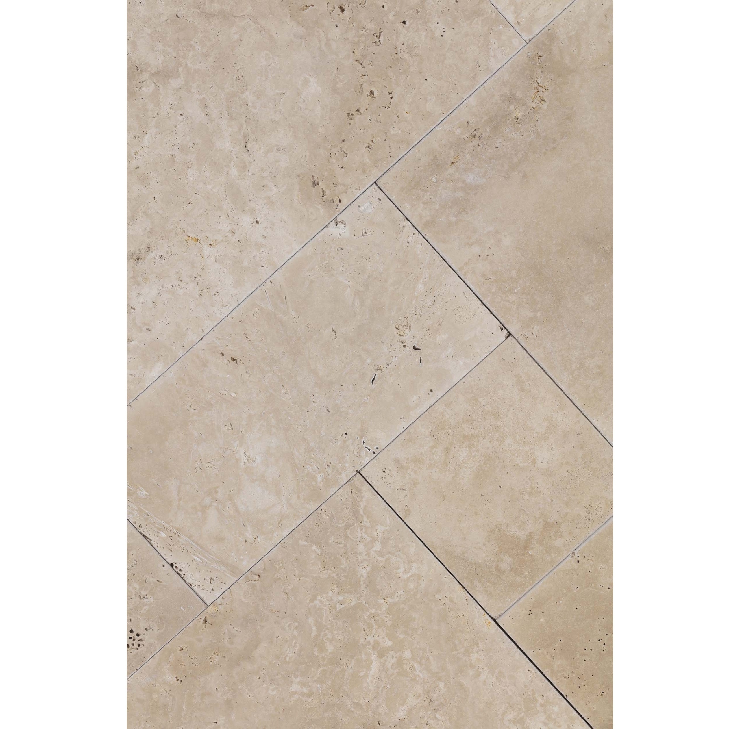 Light Travertine French Pattern 3cm Paver Tumbled Honed Chiseled Bullnosed Eased Edge Ivory Turkish For Outdoor Villa Garden