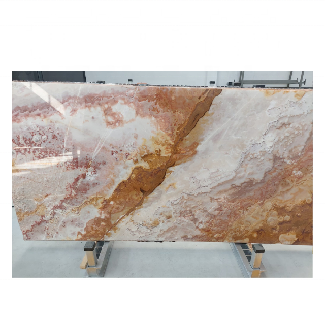 Pink Onyx Marble Slab And Tile With Veins Project Solutions Countertops Tables Polished Honed Home Decor Kemalpasa