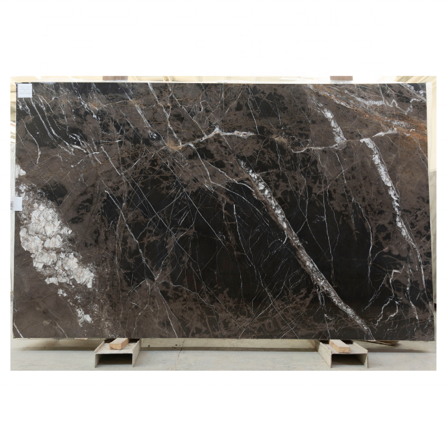 Brown Marble Slab With White Veins Polished Big Slab Bruno Perla Marmor For Countertop And Table